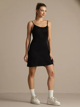 Pure Silk Spaghetti Strap Round Neck Casual Nightgown
