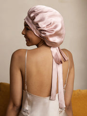 Pure silk Elegant Bonnet with Long Ribbons