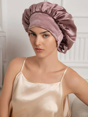 Pure Silk Casual Bonnet with Long Ribbons (Two-tone and Double-sided)