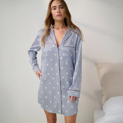 Washable Silk Sleep Shirt Dress