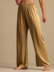 19Momme Washable Silk Wide Leg Women's Sleep Pants with Elastic Waist
