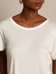 Women's Pure Silk Jersey Short Sleeve Round Neck T-Shirt