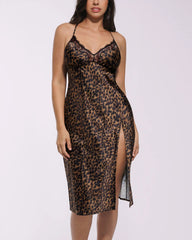 Bare Essentials™ Satin Lace Pajama Dress