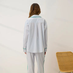 Airy Cotton Piped Button Down