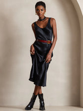 Pure Silk Sleeveless U Neck Midi Dress