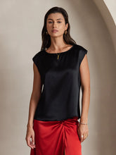 19Momme Silk Cap Sleeve Round Neck Women's Top