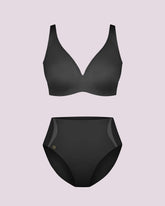 Curve Code™ LYCRA®FitSense™ Wireless V-Neck Bra + Brief