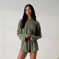 Organic Cotton Seersucker Wide Sleeve