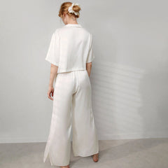 Washable Silk High Rise Pant Set