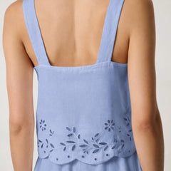 Linen Embroidered Eyelet Tank