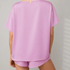 Washable Silk Tee Short Set