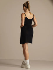 Pure Silk Spaghetti Strap Round Neck Casual Nightgown