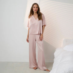 Washable Silk Crossover Pant Set