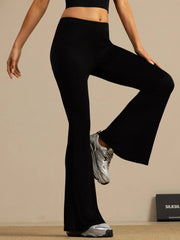 Pure Silk Women's Flare Pants High Waisted Bell Bottom