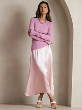 19Momme Silk A Line Maxi Skirt with Zipper Design