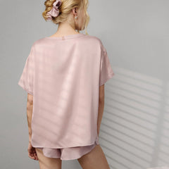 Washable Silk Tee Short Set