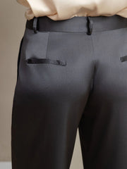 19Momme Silk Straight Leg Women's Pants With Side Pockets Design