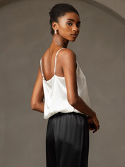 19Momme Silk Spaghetti Strap Round Neck Camisoles