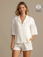 19Momme Women's Washable Silk Notch Collar Pajamas Set with Side Pockets