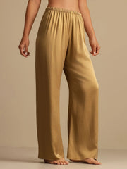 19Momme Washable Silk Wide Leg Women's Sleep Pants with Elastic Waist