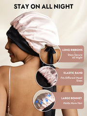 Women's Silk Casual Bonnet with Long Ribbons (Two-tone and Double-sided)