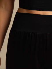19Momme Silk Women's High-Waist Wide Leg Pants with Wide Stretch Waistband
