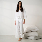 Linen Embroidered Eyelet Pant