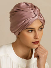 22Momme Pure Silk Knot-Front Hair Bonnet with Adjustable Button Design