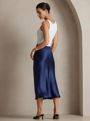 19Momme Mulberry Silk Stretch Long Straight Skirt