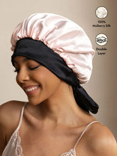 Women's Silk Casual Bonnet with Long Ribbons (Two-tone and Double-sided)