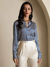 19Momme Silk Long Sleeve Lapel Collar Women's Shirt with Button Up Design