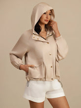 Pure Silk Women's Hooded Jacket With Large Flap Pockets