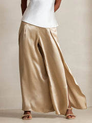 19Momme Silk Fashionable High-Slit Pants