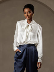 Women's 19Momme Silk High Waist Tapered Pants