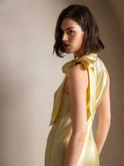 19Momme Silk Sleeveless Tie Neck Midi Dress