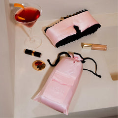 Sleep and the City - Pink & Black Sleep Mask + Pouch