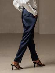 Women's 19Momme Silk High Waist Tapered Pants