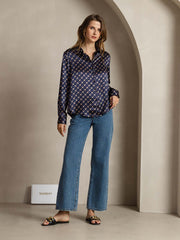 Clearance(US Warehouse) - 19Momme Silk Long Sleeve Lapel Collar Women's Shirt with Button Up Design