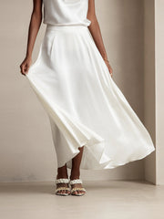 19Momme Silk A Line Maxi Skirt with Lining