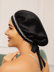 Pure Silk Lace Bonnet with Ribbons