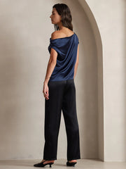 19Momme Silk Women's Cap Sleeve One Shoulder Top