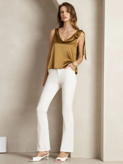 19Momme Silk Bow-Tie V-Neck Tank Top