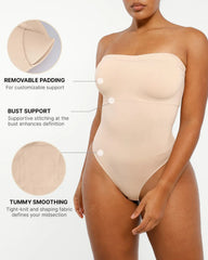 Bare Essentials™ Skin Flow Strapless Sculpt Thong Bodysuit
