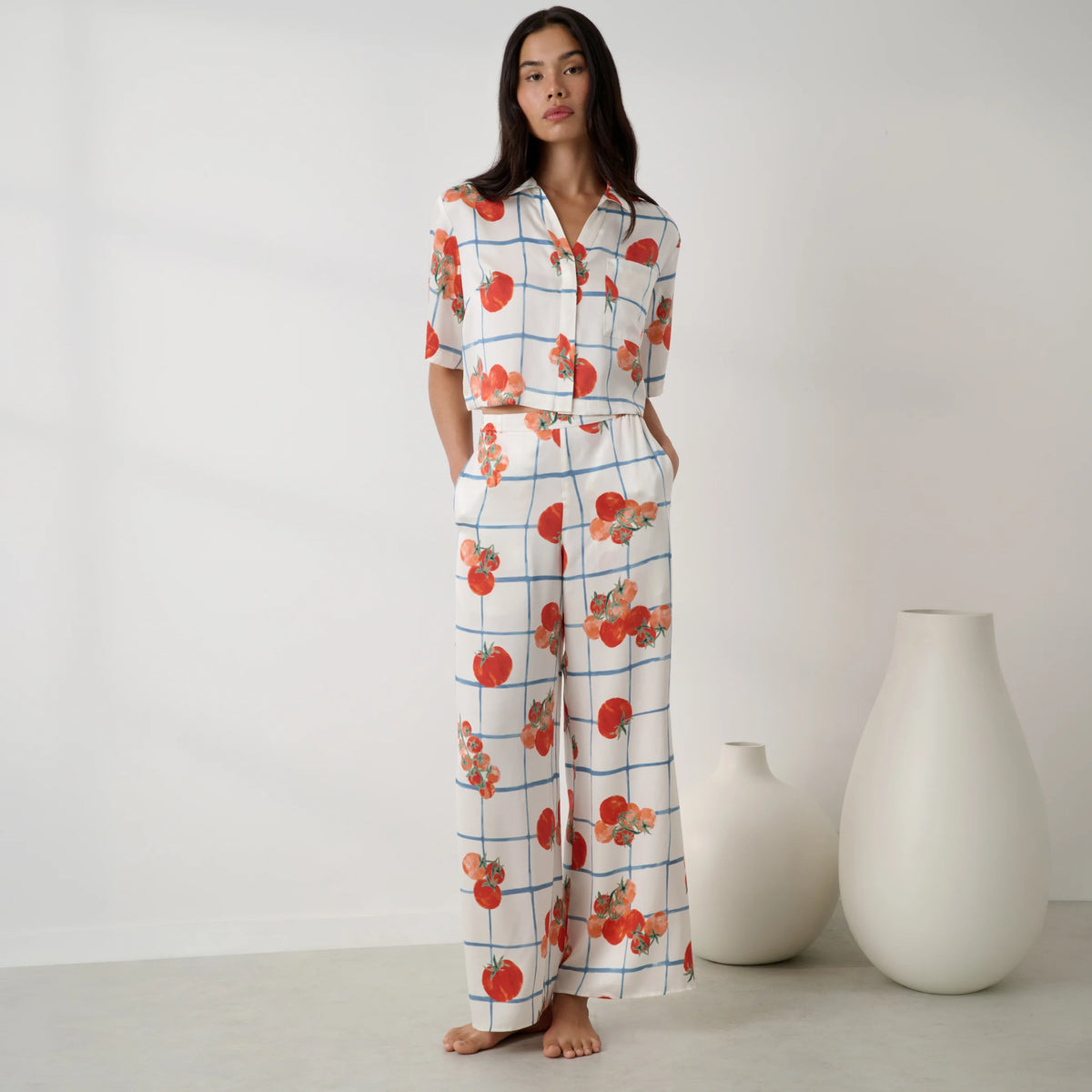 Washable Silk High Rise Pant Set