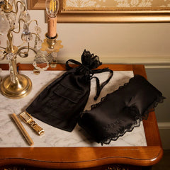Paris Love Story - Black Jade Sleep Mask + Pouch
