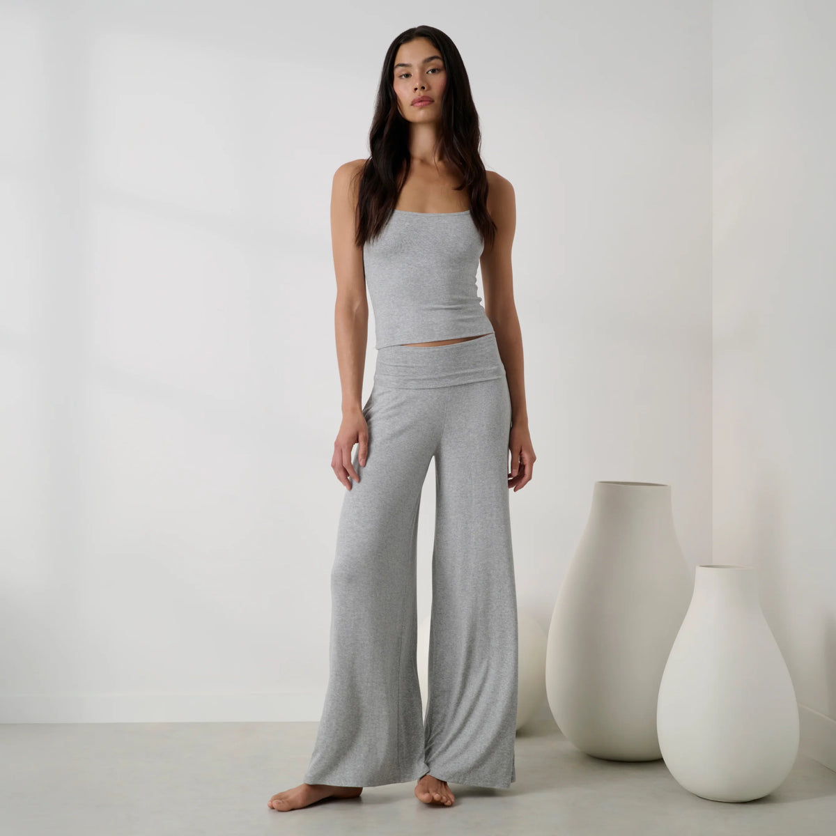 Soft Modal Rib Foldover Pant