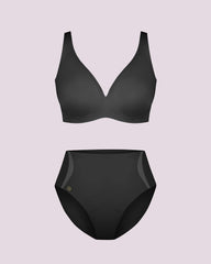 Curve Code™ LYCRA®FitSense™ Wireless V-Neck Bra + Brief