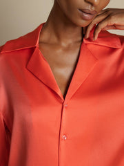 19Momme Silk Long Sleeve Notch Collar Women's Shirt