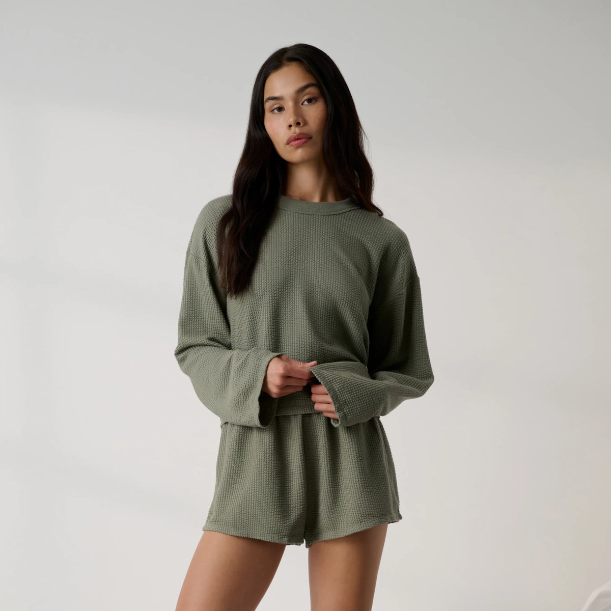 Organic Cotton Seersucker Wide Sleeve