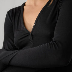 Soft Modal Rib V-Neck Henley